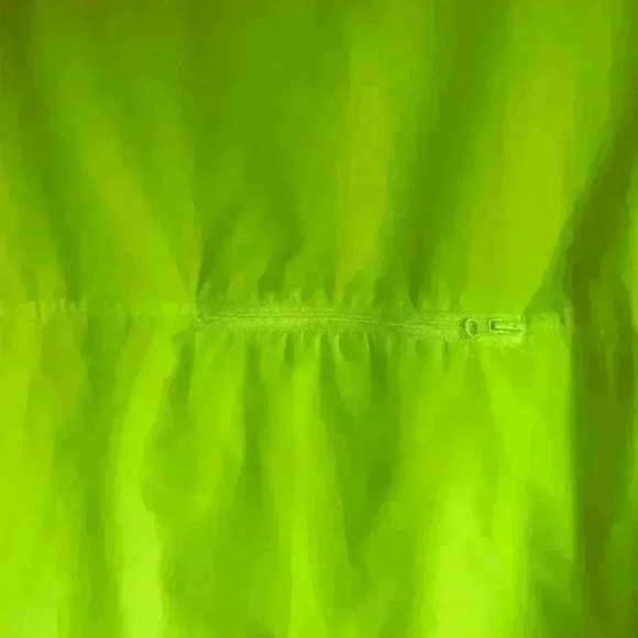 Zara 90s Relaxed Crop Windbreaker Jacket Lightweight Rain Coat Neon Green Size L - Picture 7 of 7